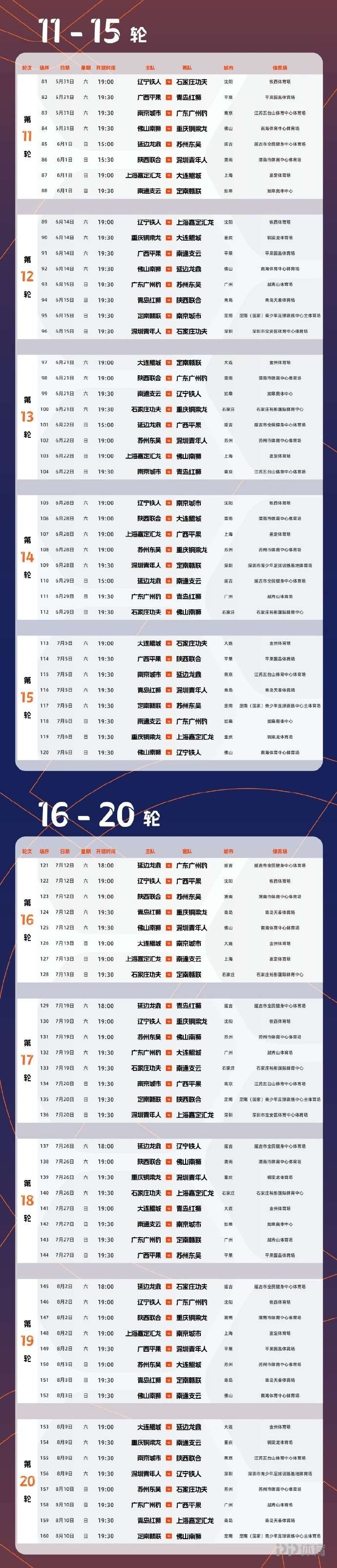 关于2025中甲联赛第17轮7月19日开赛，附第17-18轮赛程的信息